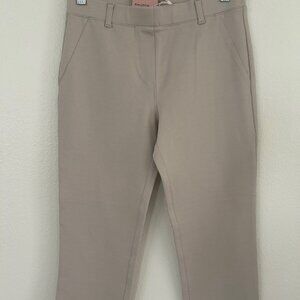 NWT QUINCE Ultra Stretch Straight Leg Beige Pull On Mid Rise Pants Size S